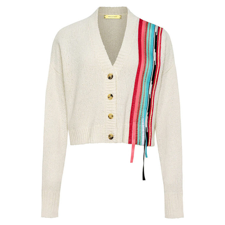 Kane Long Sleeve Stripe Detail Cropped Cardigan image number null