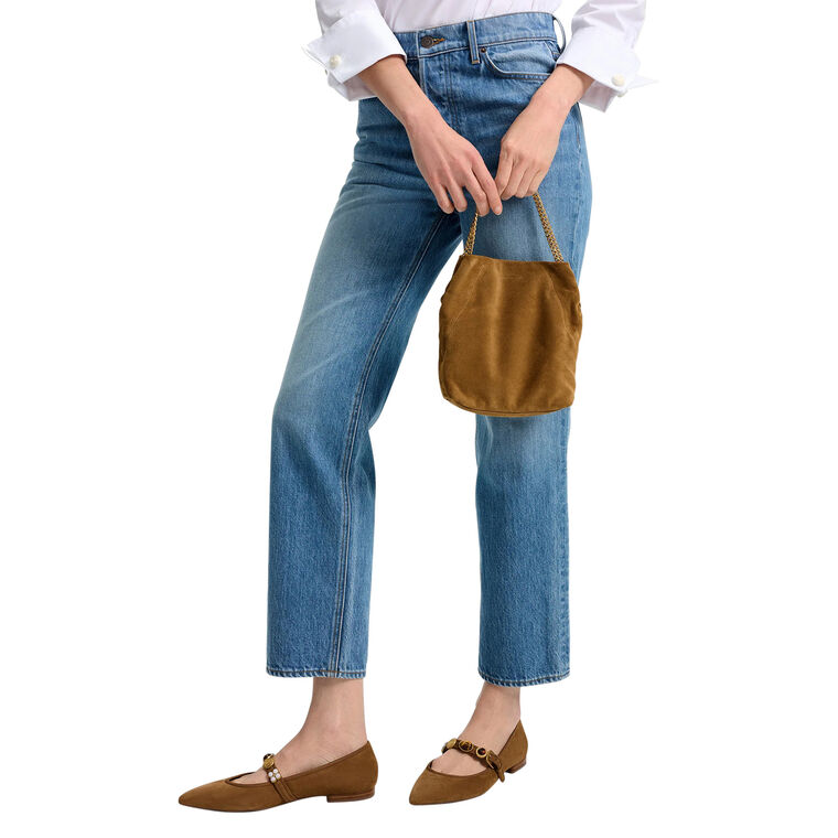 Small Suede Slouch Shoulder Bag image number null