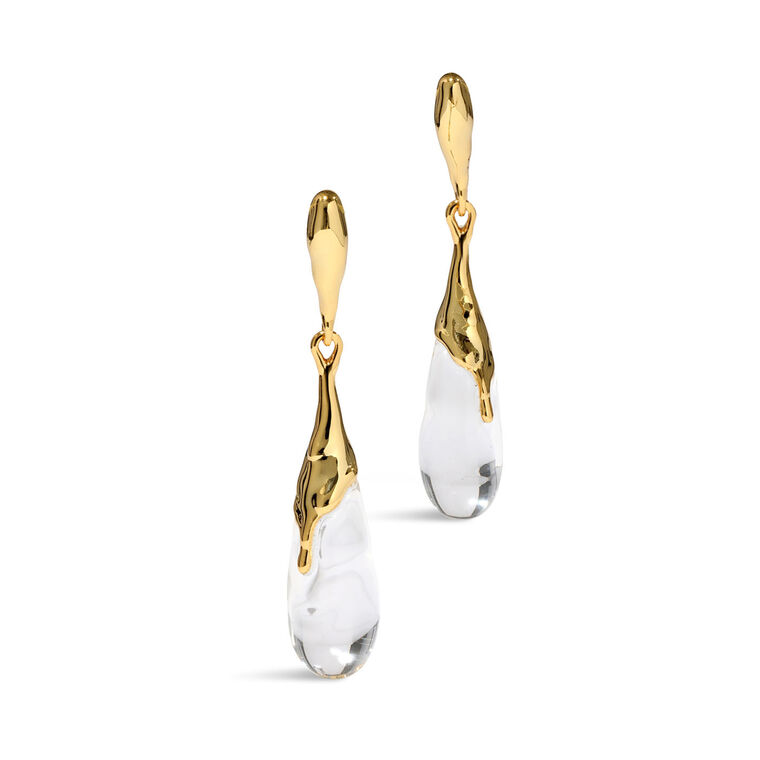 Liquid Lucite Teardrop Post Earrings image number null