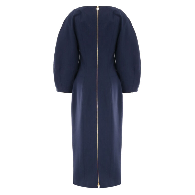 Long Sleeve Crewneck Midi Dress image number null