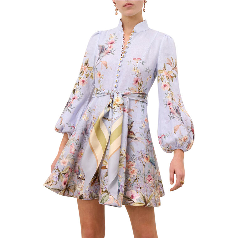 Rebellion Long Sleeve Button Front Mini Dress image number null