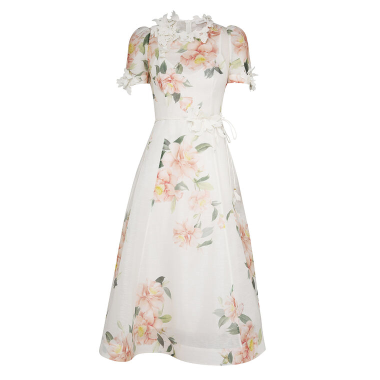 zimmermann natura liftoff flower midi dress Natura Liftoff Flower Midi Dress