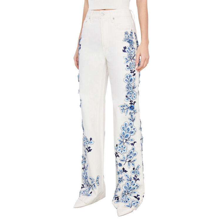 Weezy Wide-Leg Embroidery Jean image number null