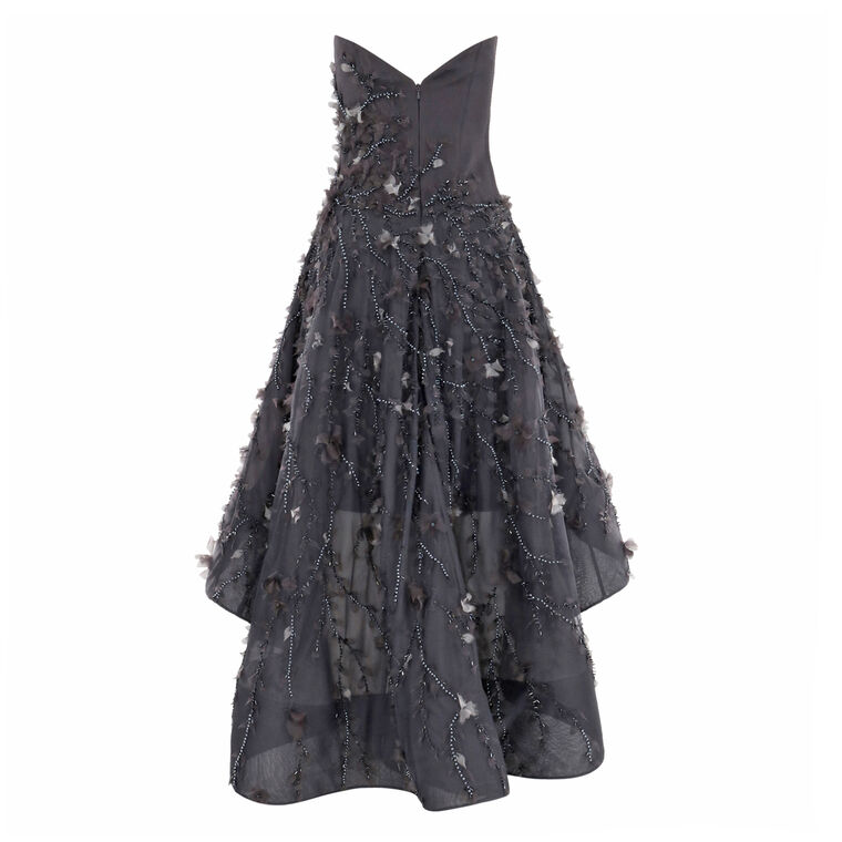 High-Low Strapless Embellished Dress image number null