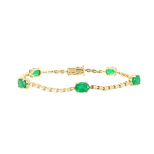 Emerald and Diamond Tennis Bracelet