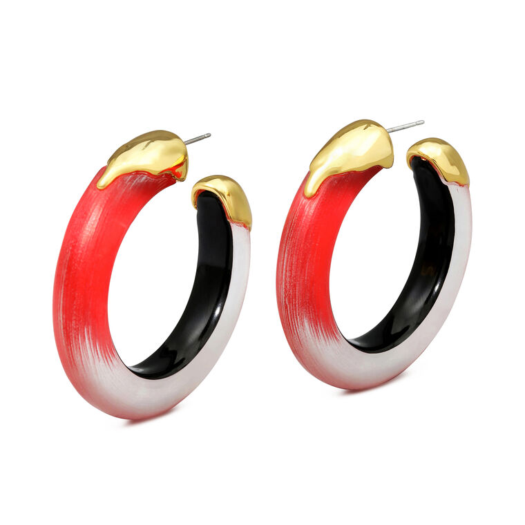 Luminous Lucite Gold Dipped Hoop Earring image number null