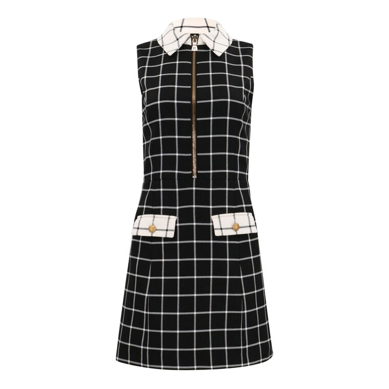 Ellis Check Mini Dress With Pockets image number null