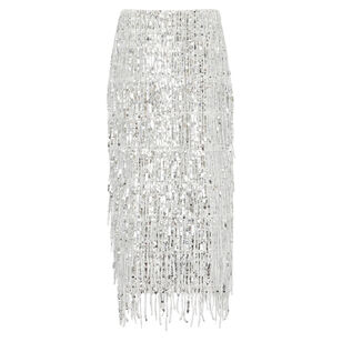 Roxanne Fringe Sequin Midi Skirt