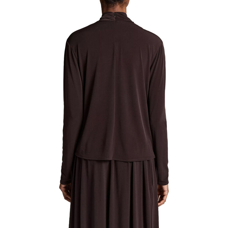 Draped-Neck Long-Sleeve Top image number null