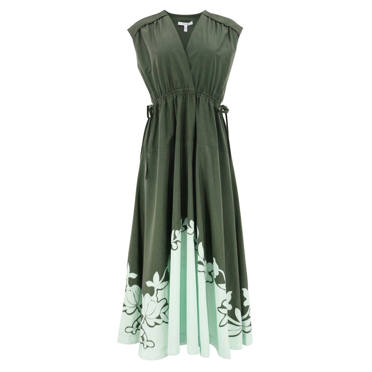 Nara Cotton Poly Poplin Applique Dress image number null