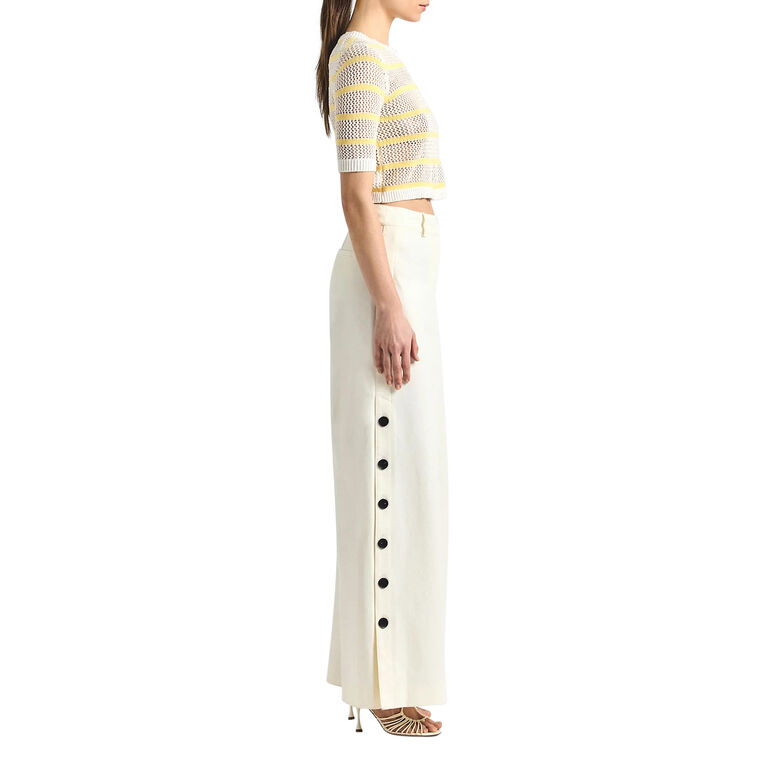 Tova Wide Leg Button Detail Trouser image number null