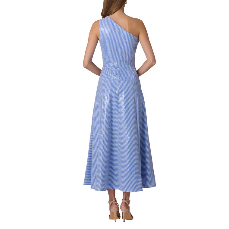 Nikki Sequin-Coated One-Shoulder Midi Dress image number null