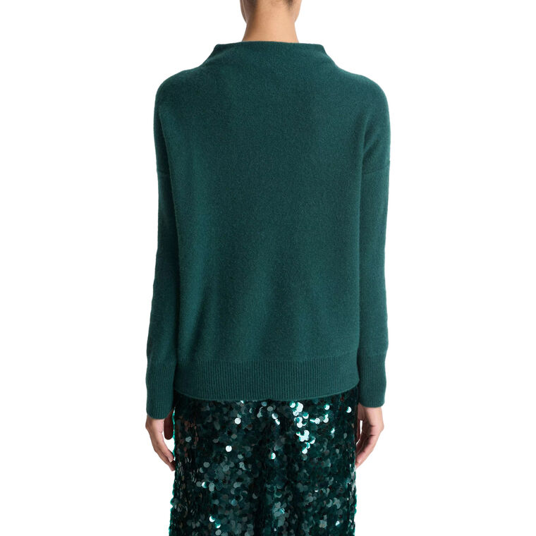 Plush Cashmere Funnel-Neck Sweater image number null