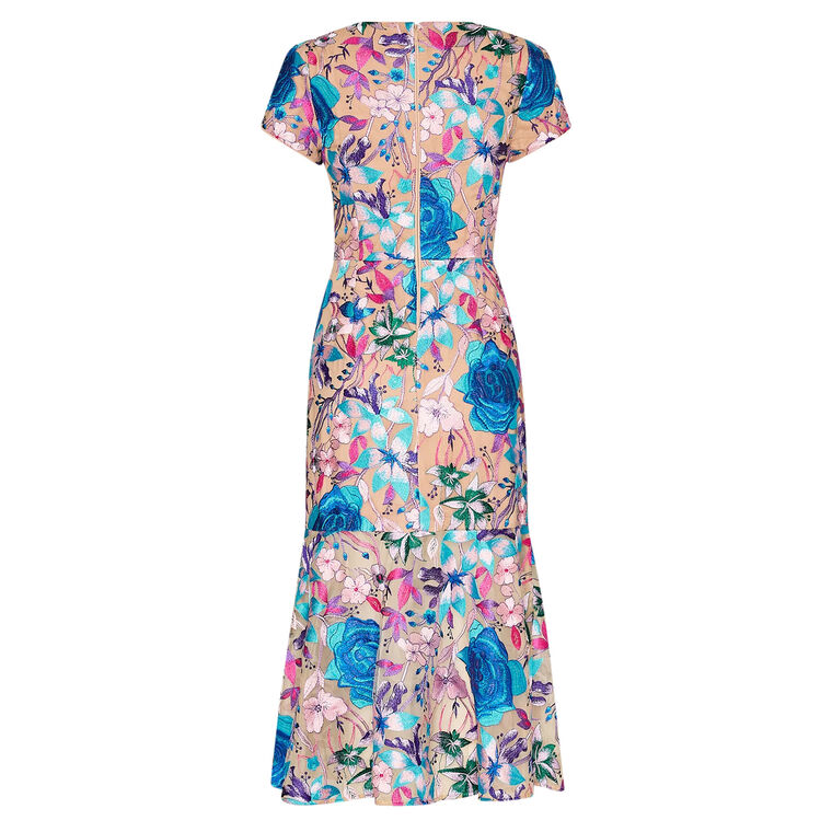 Tahlia Fall Floral Embroidered Dress image number null