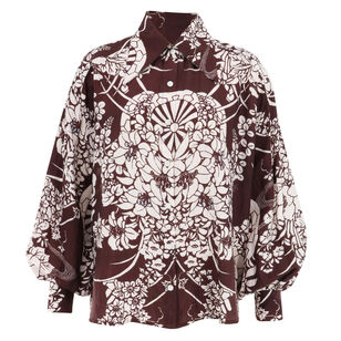 Emery Auburn Spoke Long Sleeve Silk Shirt