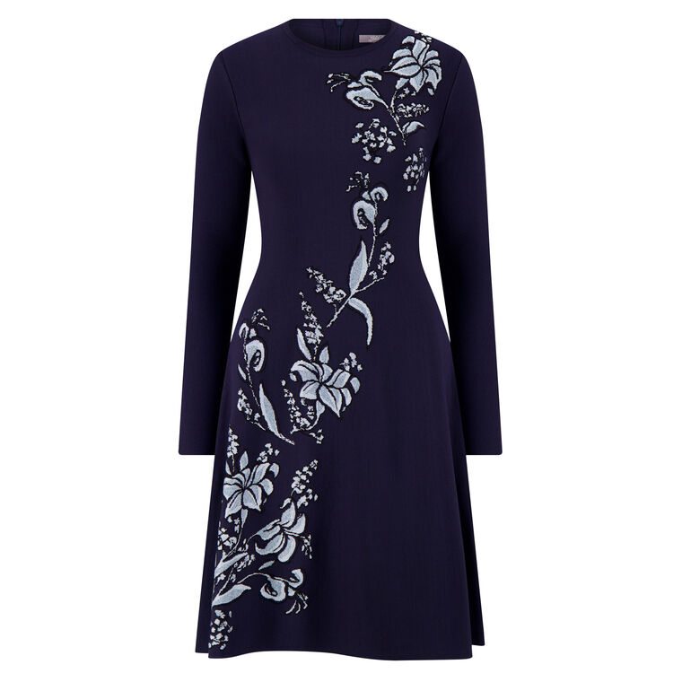 Floral Jacquard Knit Penelope Mini Dress image number null