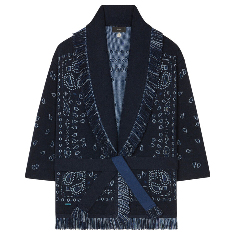 Bandana Jacquard Cashmere Cardigan image number null