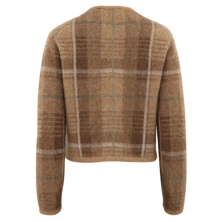 Wool Plaid Long Sleeve Cardigan image number null