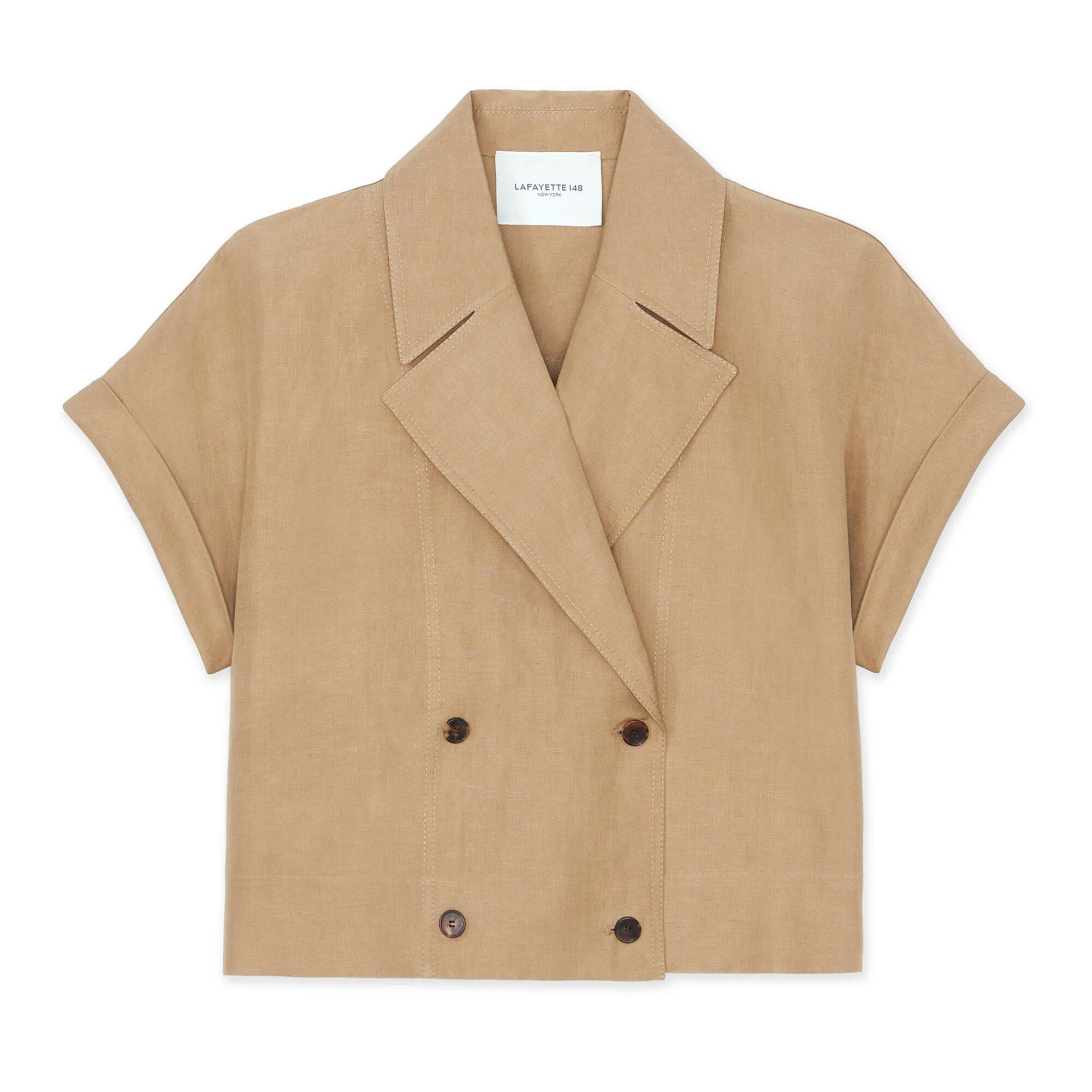 Double Breasted Cropped Shirt Jacket