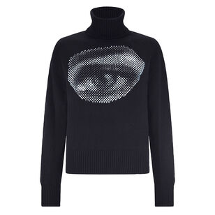 Five Senses Crystal Cropped Turtleneck Sweater