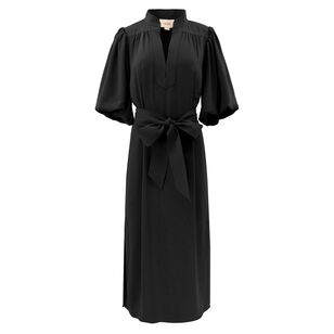 Dani Puff Sleeve Belted Midi Dress