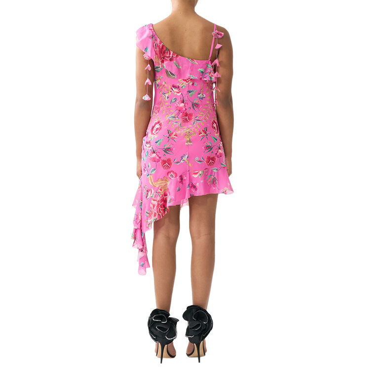Sleeveless Asymmetric Hem Ruffle Mini Dress image number null