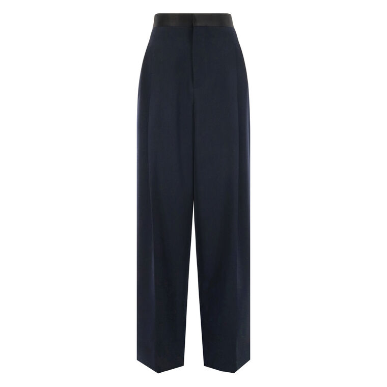 Wool Grain De Poudre Tapered Trousers image number null