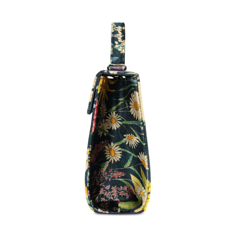 Jackie Printed Velvet Top Handle Bag image number null