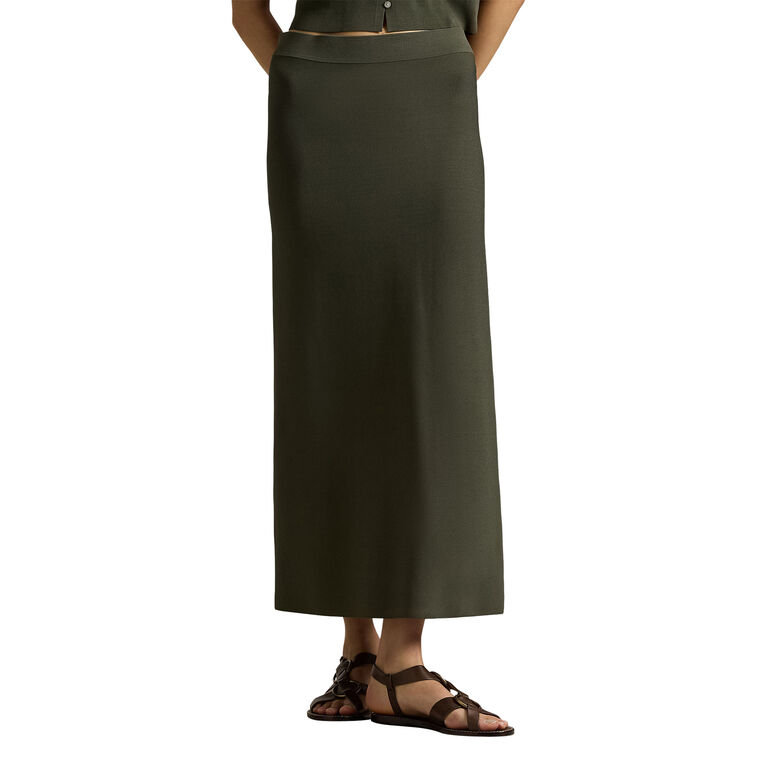 Ribbed Sweater Midi Pencil Skirt image number null