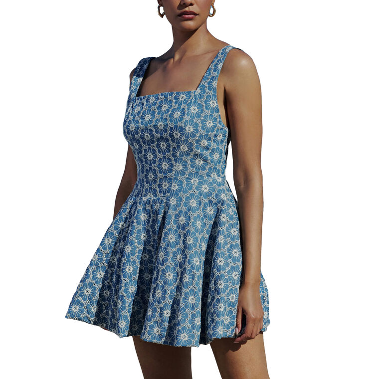 Denim LA Bubble Mini Dress image number null