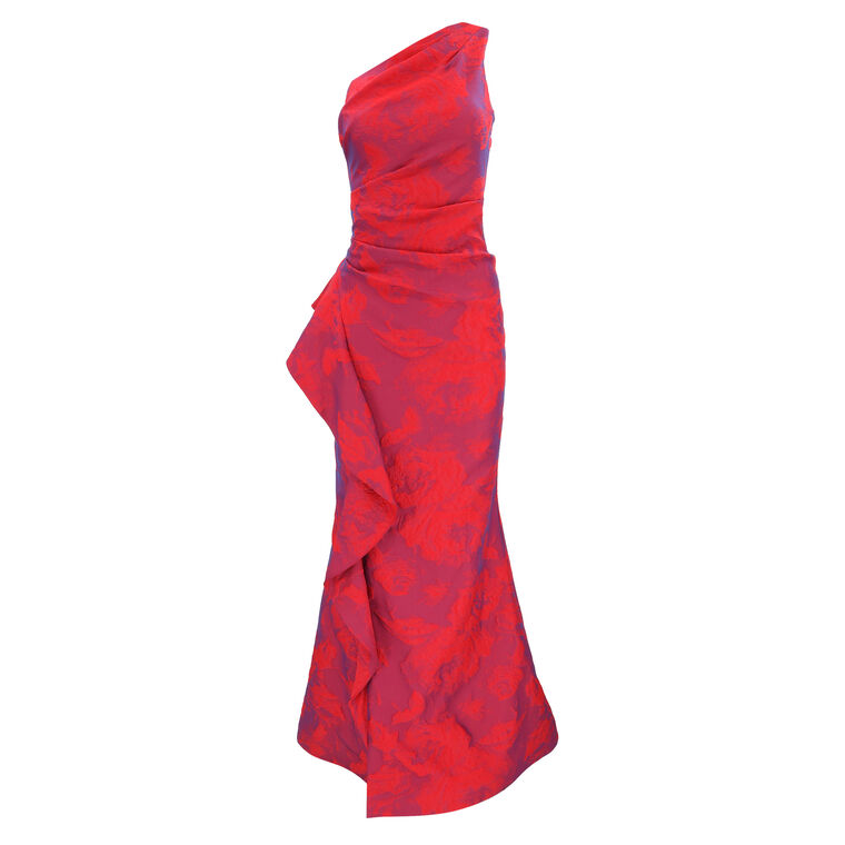 One Shoulder Rouched Side Gown image number null