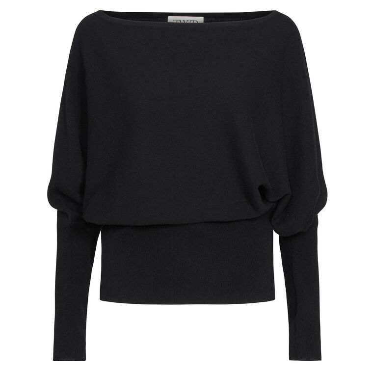 Off-The-Shoulder Cashmere Knit Sweater image number null