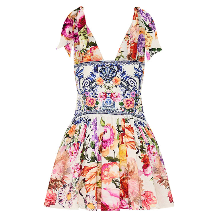 Tie Shoulder Short Dress image number null