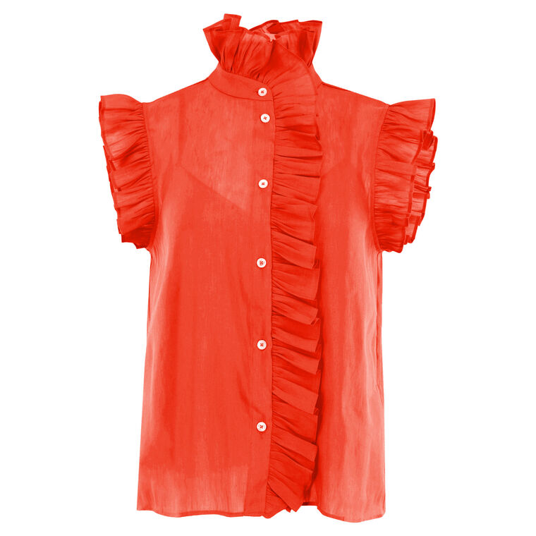 Marfa Short Sleeve Ruffle Detail Top image number null