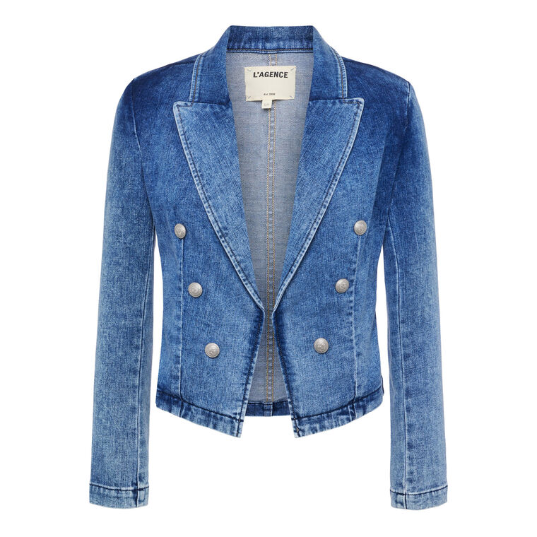 Wayne Double Breasted Denim Jacket image number null