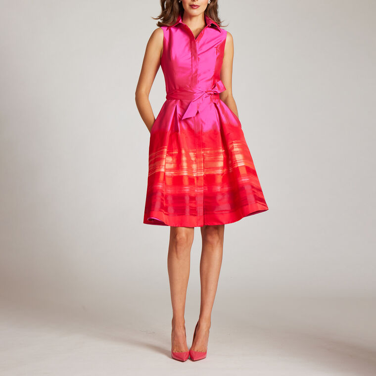 Sleeveless Tie-Waist Shirt Dress image number null