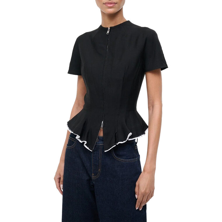 Maelle Peplum Zip Up Top image number null