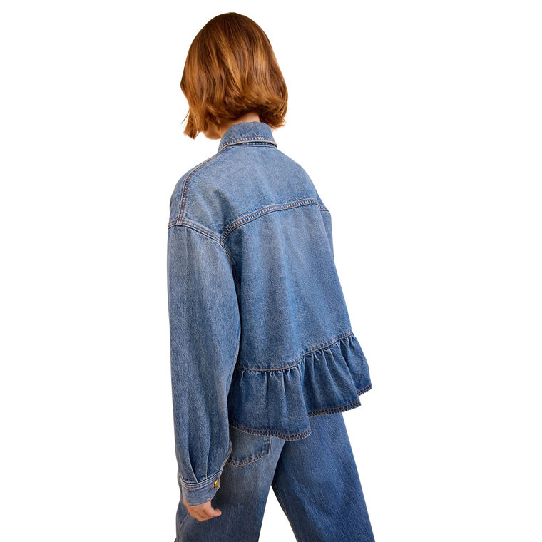 Arquette Denim Peplum Jacket image number null
