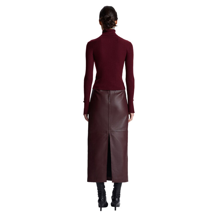 Marta Leather Midi Skirt image number null