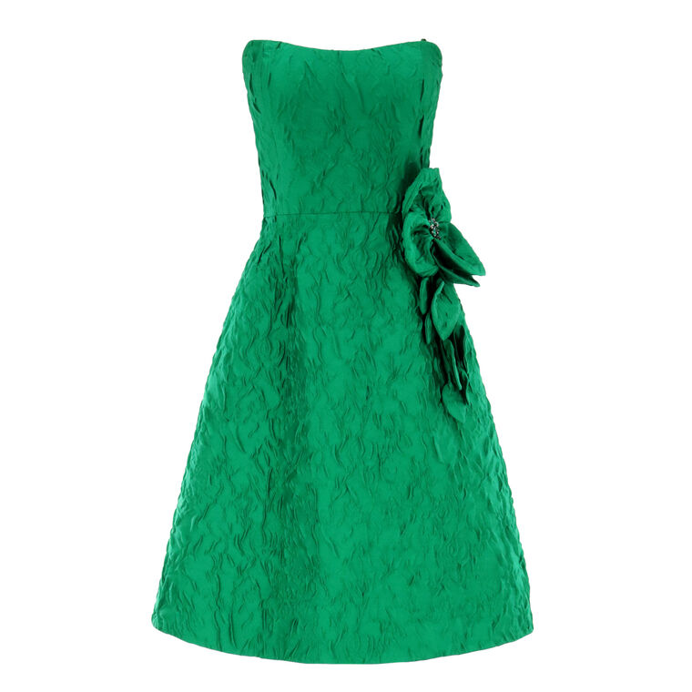 Strapless Floral Applique Dress image number null