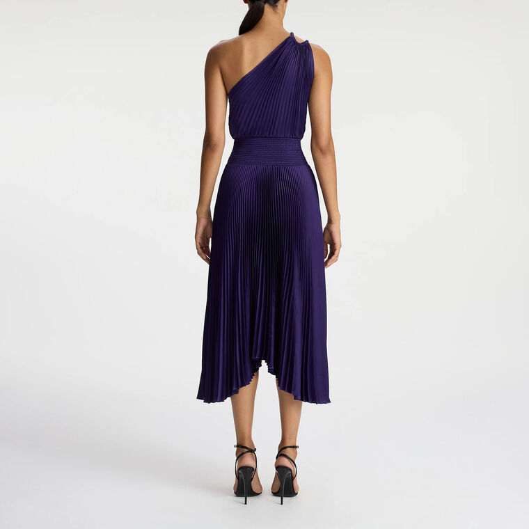 Ruby Satin Pleated Dress image number null