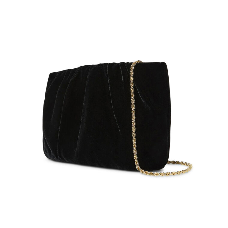 Serena Gathered Velvet Clutch image number null
