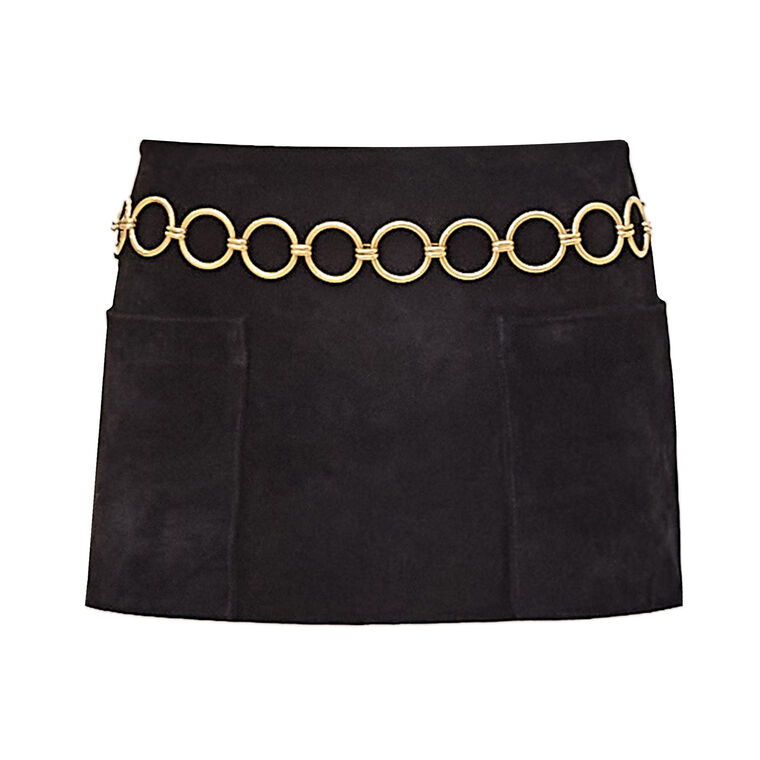 Nita Suede Mini Skirt With Belt image number null