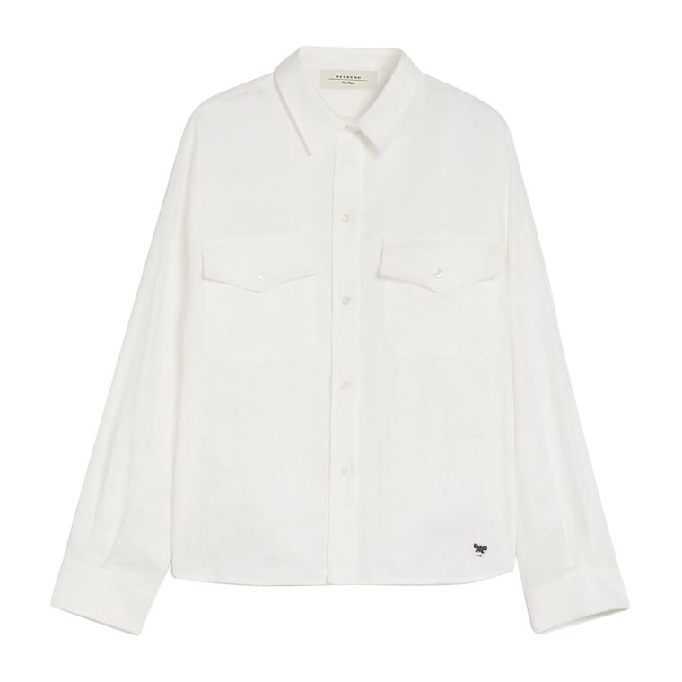 Spoleto Light Linen Button Front Shirt image number null