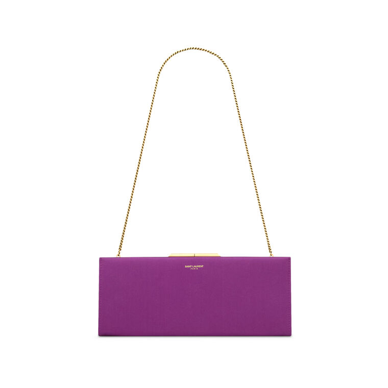 Midnight Small Clutch In Satin image number null