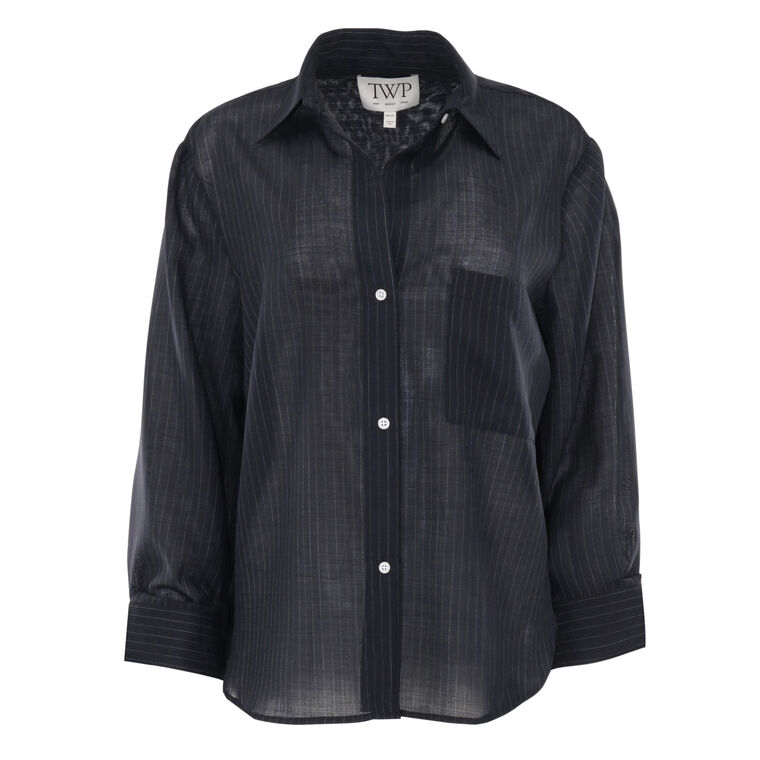 Next Morning Wool Pinstripe Shirt image number null