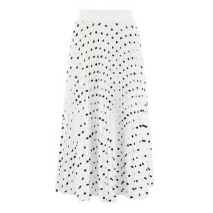 Scribble Dot Print Pull On Pleated Skirt