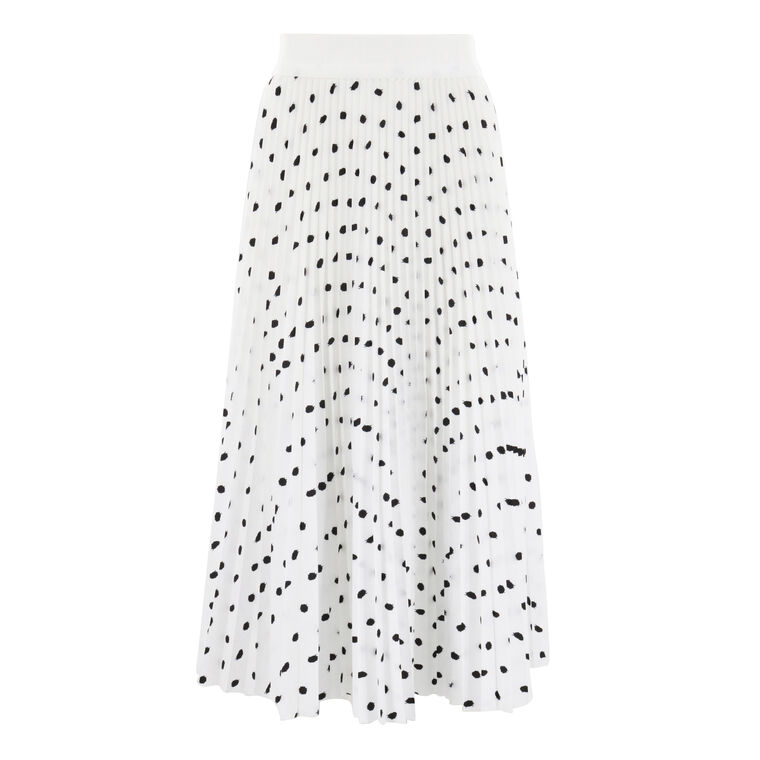 Scribble Dot Print Pull On Pleated Skirt image number null