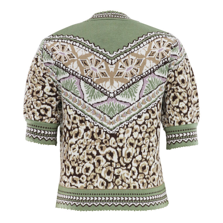 Leopard Print Short Sleeve Cardigan image number null