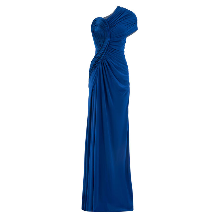 Tide One Shoulder Silk Crepe Gown image number null